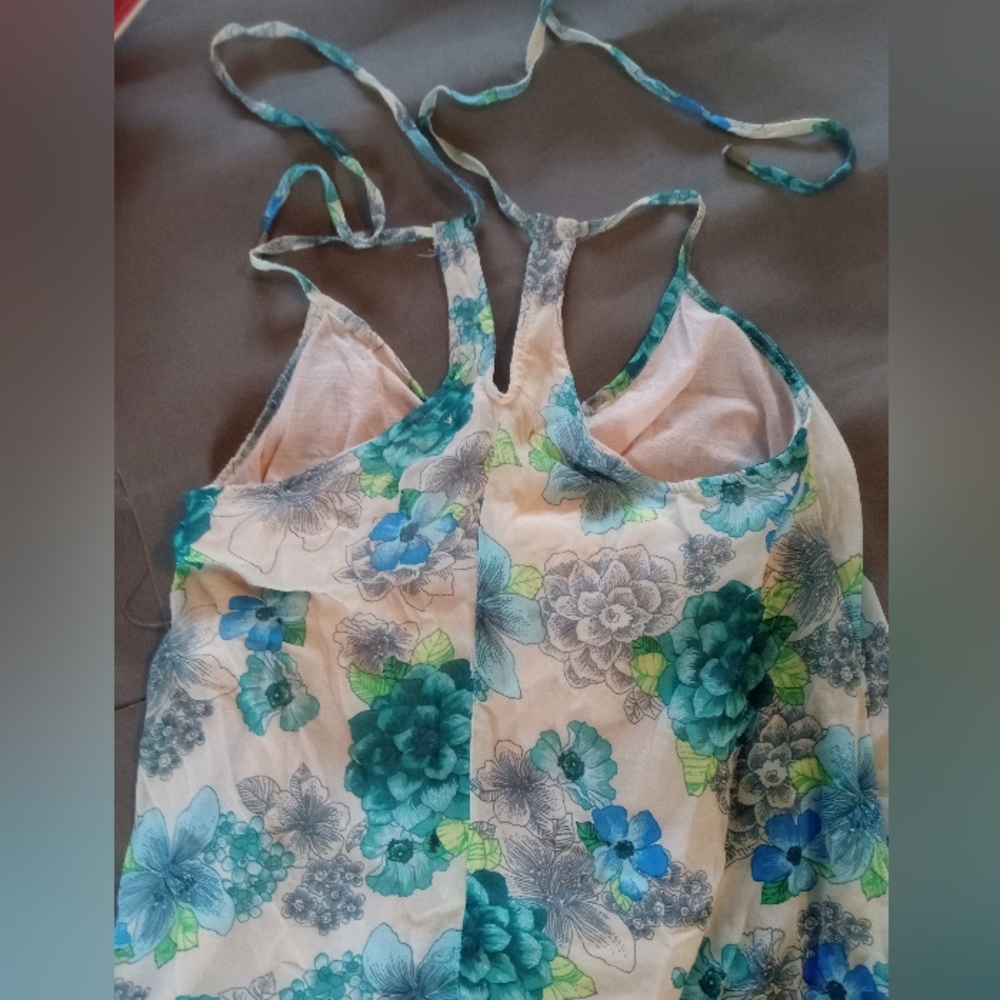 Blue floral dress asymmetrical - Picture 2 of 5